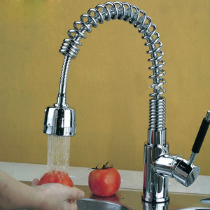 Discount Rotatable Pullout Spring Pipe Top Kitchen Faucet