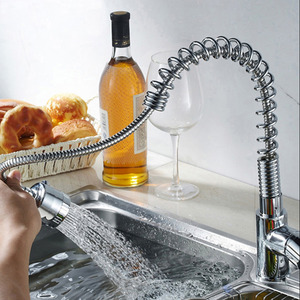 Professional Pullout Spring Pipe Kitchen Faucet With Sprayer