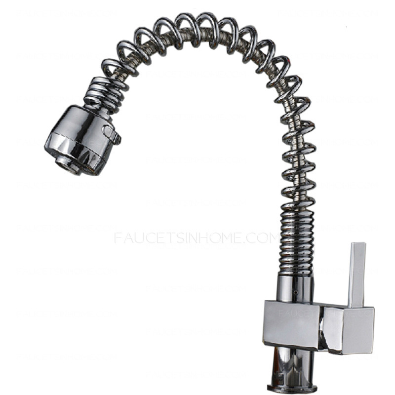 Modern Pullout Spray Spring Pipe Kitchen Sink Faucet
