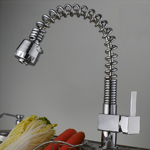 Modern Pullout Spray Spring Pipe Kitchen Sink Faucet