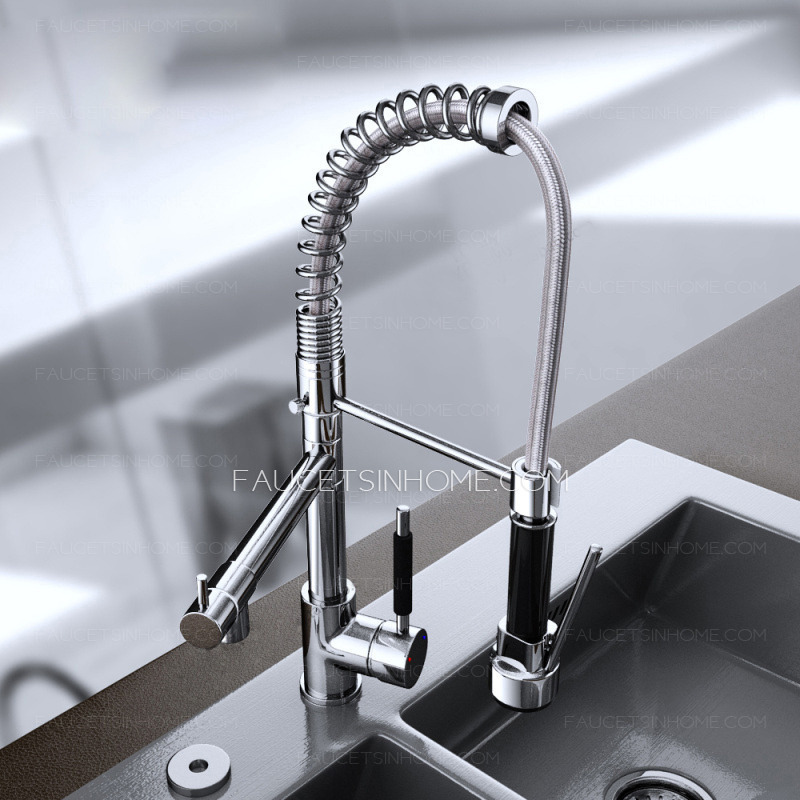 Designed Pullout Spring Kitchen Faucet With Spray Gun