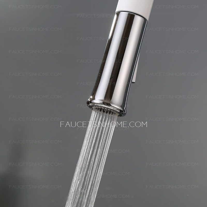 Professional Pullout White Painting Convenient Kitchen Faucet