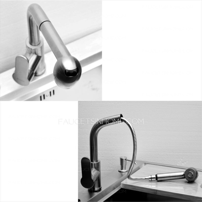 Designed Brushed Pullout Stainless Steel Artisan Kitchen Faucets