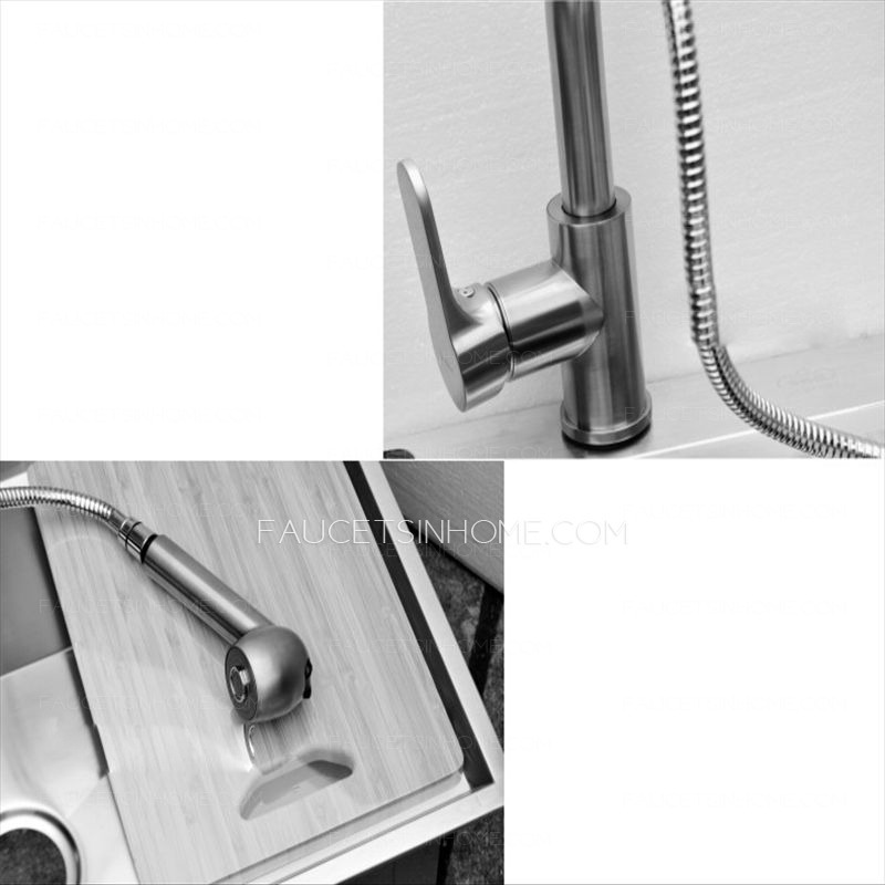 Designed Brushed Pullout Stainless Steel Artisan Kitchen Faucets