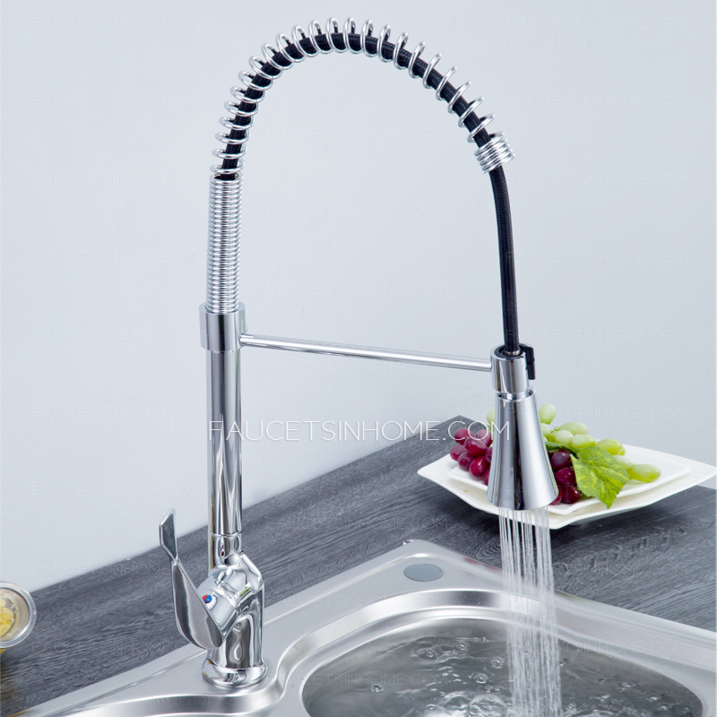 Designed Pullout Rotatable Spring Pipe Kitchen Faucet