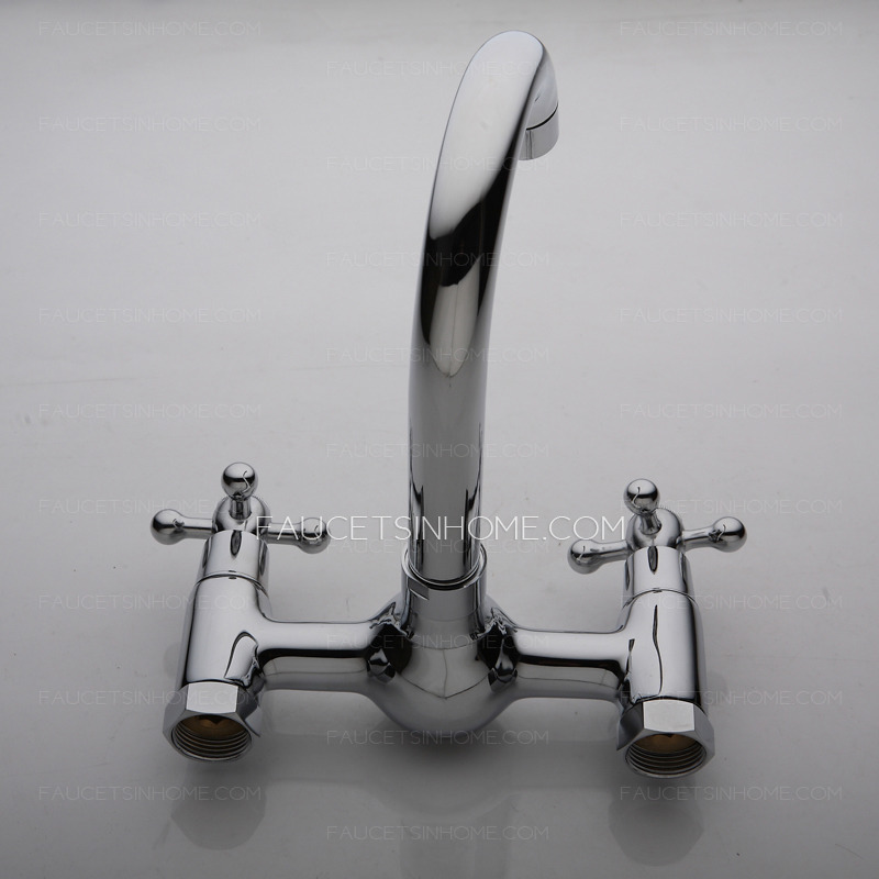 Cheap High Arc Vintage Cross Handle Rotatable Kitchen Faucet