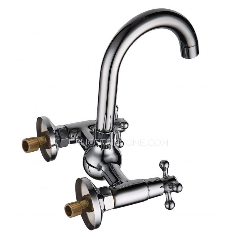 Cheap High Arc Vintage Cross Handle Rotatable Kitchen Faucet