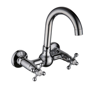 Cheap High Arc Vintage Cross Handle Rotatable Kitchen Faucet