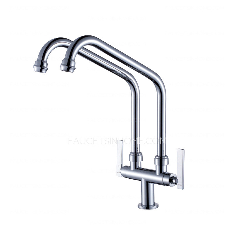 Designed Bridge Kitchen Faucet Of Two Pipe Cold Only