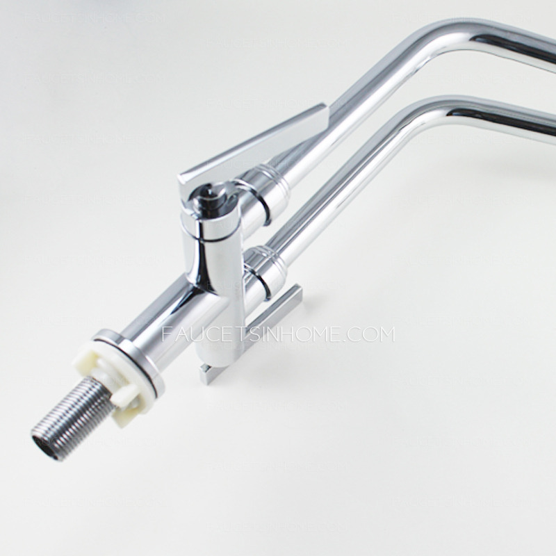 Designed Bridge Kitchen Faucet Of Two Pipe Cold Only