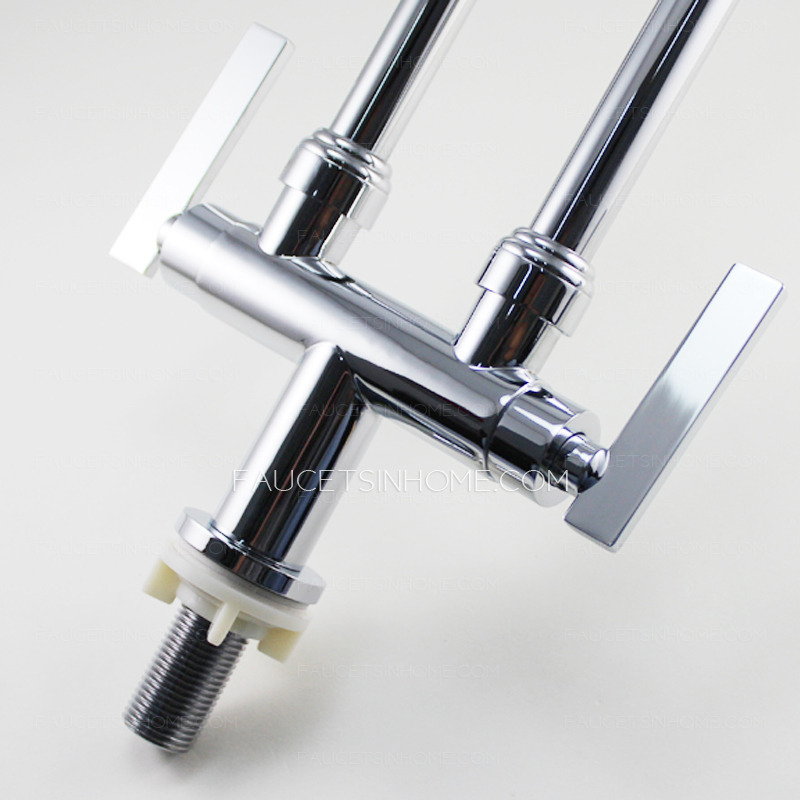 Designed Bridge Kitchen Faucet Of Two Pipe Cold Only