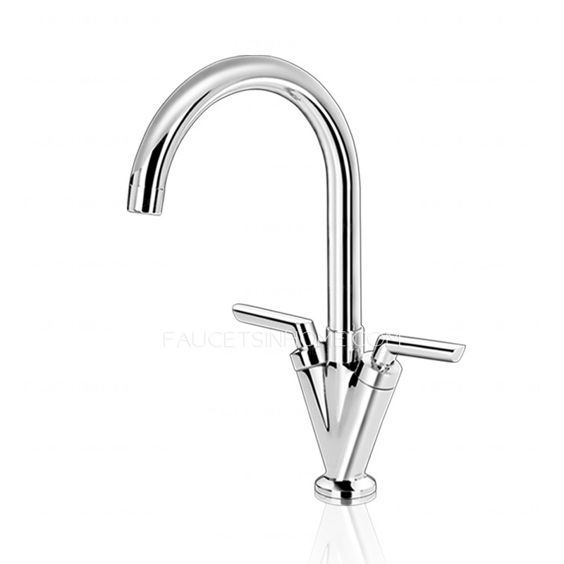 Designed Single Hole Two Stick Handle Kitchen Faucet