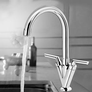 Designed Single Hole Two Stick Handle Kitchen Faucet