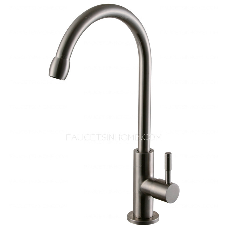 Fashion Polished Nickel Bend Single Handle Kitchen Sink Faucet