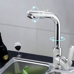 Cheap Full Rotatable One Hole Kitchen Sink Faucet