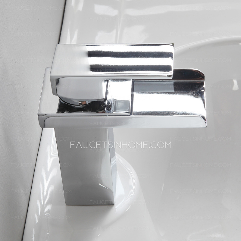 Fashion Waterfall Centerset Suqare Shaped Bathroom Sink Faucet