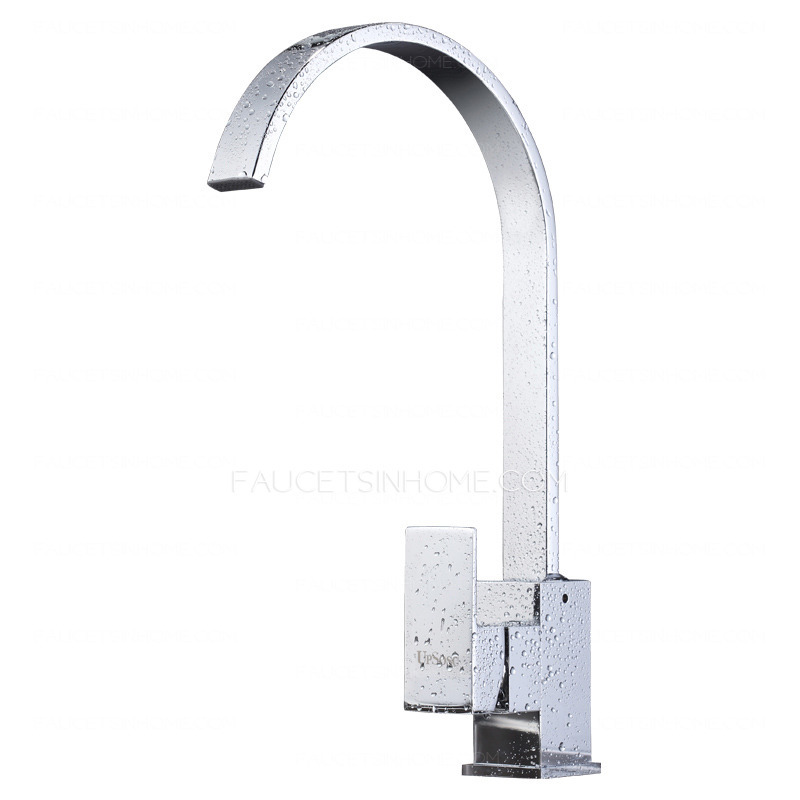 High End Waterfall Single Handle Gooseneck Kitchen Faucets