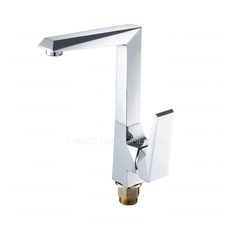 Designed Rhombic Shaped Single Handle Rotatable Kitchen Faucet