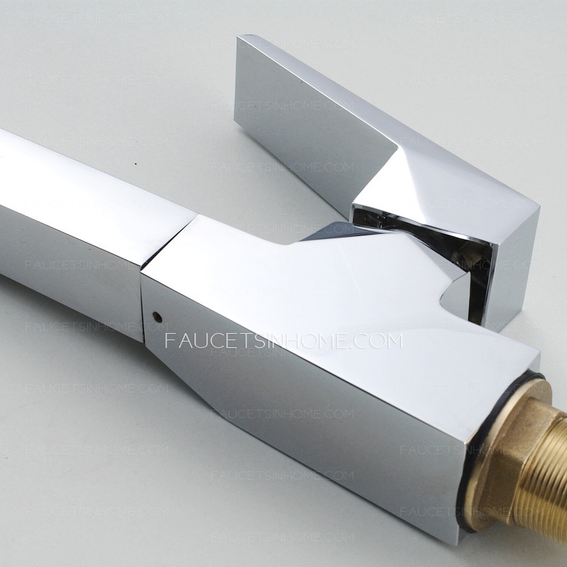 Designed Rhombic Shaped Single Handle Rotatable Kitchen Faucet