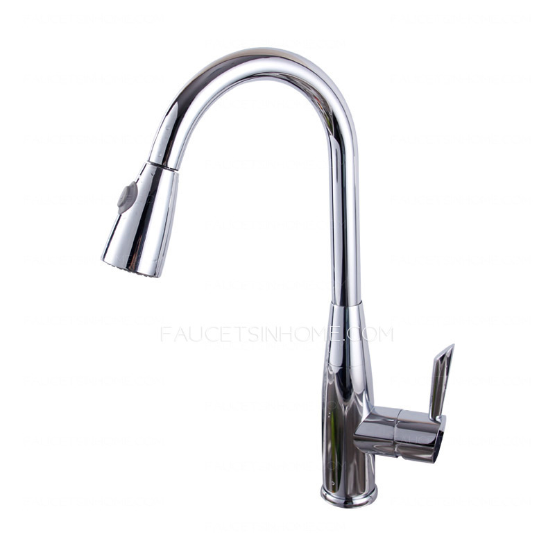 High End Thick Copper Chrome Pullout Kitchen Sink Faucet