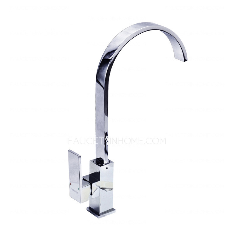 Fashion Square Shaped Copper Waterfall Kitchen Faucet