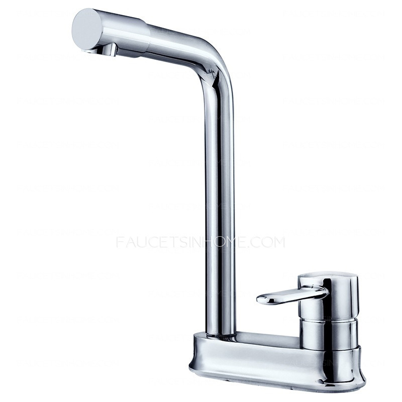 Simple Rotatable Two Holes High Arc Kitchen Faucet