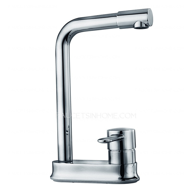 Simple Rotatable Two Holes High Arc Kitchen Faucet
