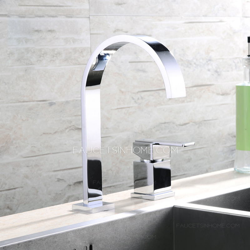 Modern Split Two Holes Waterfall Bathroom Sink Faucet