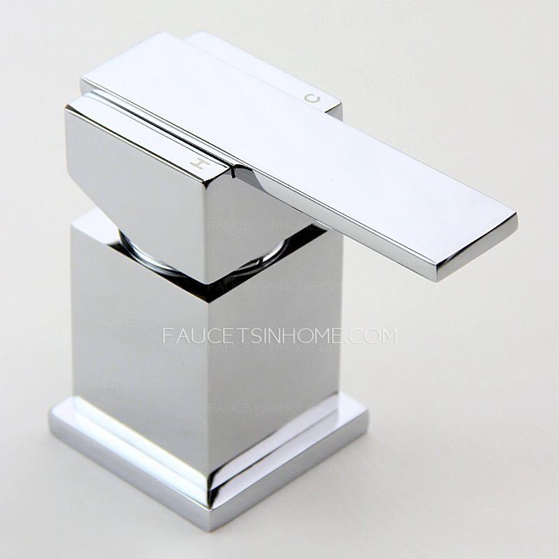 Modern Split Two Holes Waterfall Bathroom Sink Faucet