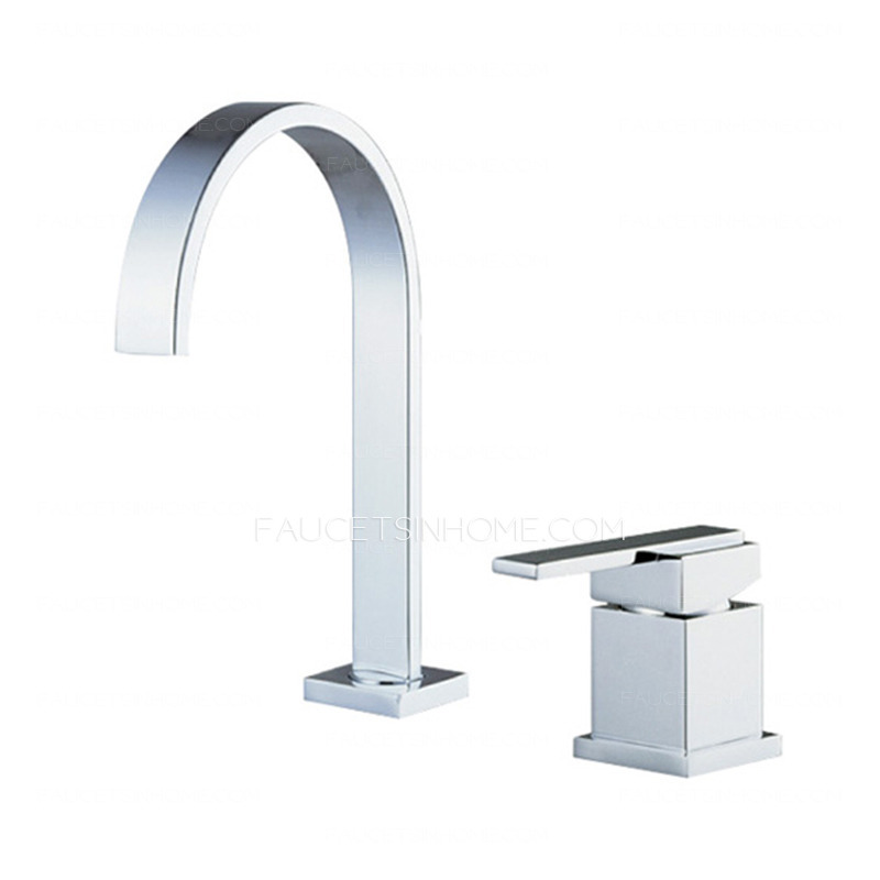 Modern Split Two Holes Waterfall Bathroom Sink Faucet