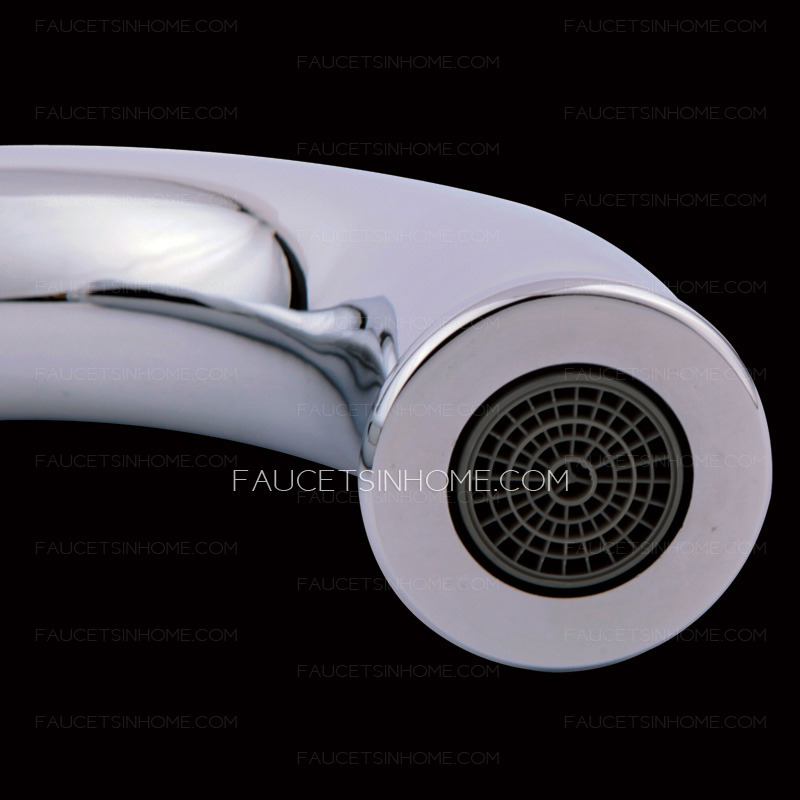 High End Silver Three Holes Wide Spread Bathroom Faucet