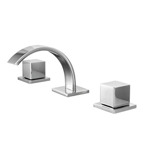 Cool Split Three Hole Two Handle Bathroom Sink Faucet