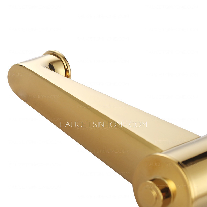 Luxury Polished Brass Three Hole Gold Bathroom Sink Faucet