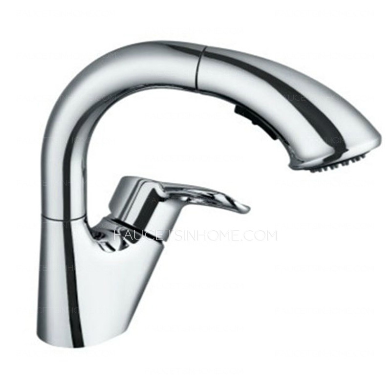 Modern Pullout Lead Free Bathroom Faucet Single Handle