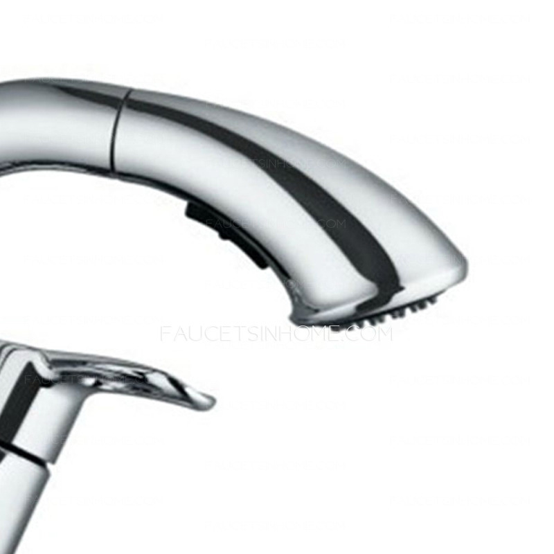 Modern Pullout Lead Free Bathroom Faucet Single Handle