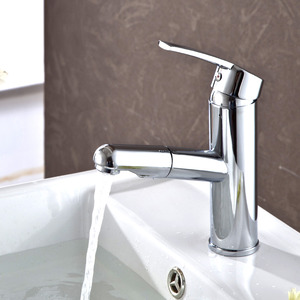 Discount Pullout Spray Copper Chrome Bathroom Sink Faucet