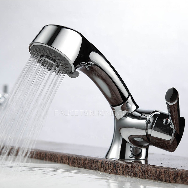 Best Pullout Shower Water Bathroom Sink Faucet Single Handle