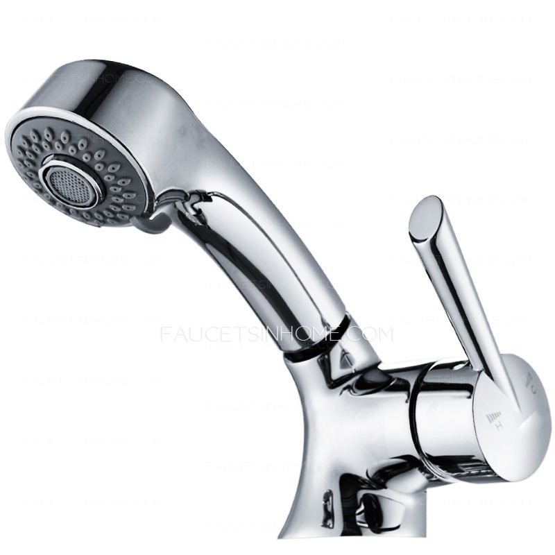 Best Pullout Shower Water Bathroom Sink Faucet Single Handle