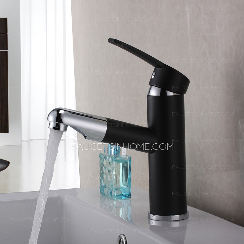 Cheap Black Bathroom Sink Faucet Of Pullout And Single Handle