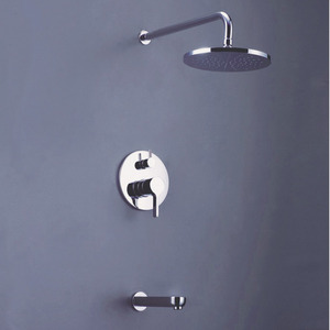 Simple Concealed Wall Mount Top Rain Shower Faucet 