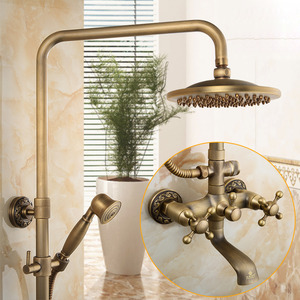 Vintage Copper Top And Hand Bathroom Shower Faucet System