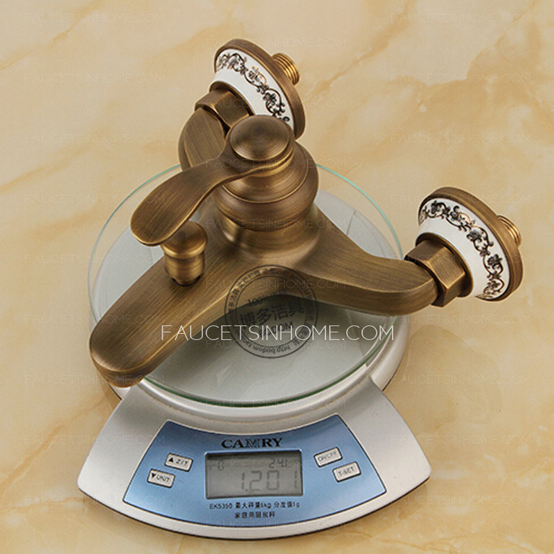 Vintage Brushed Copper Shower Faucet With Faucet Pipe