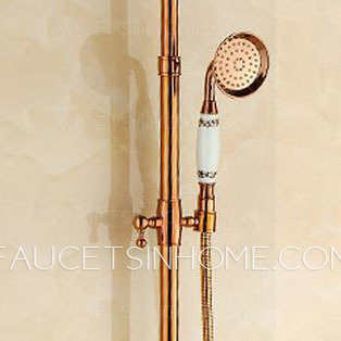 Luxury Two Handle Rose Gold Shower System Bathroom