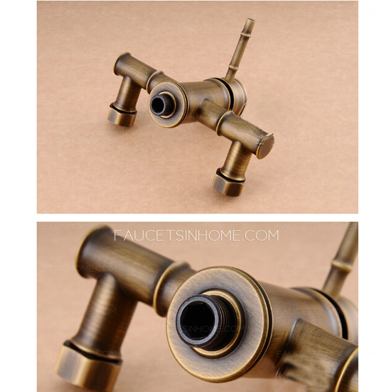 Cheap Bamboo Shaped Antique Copper Shower Faucet System