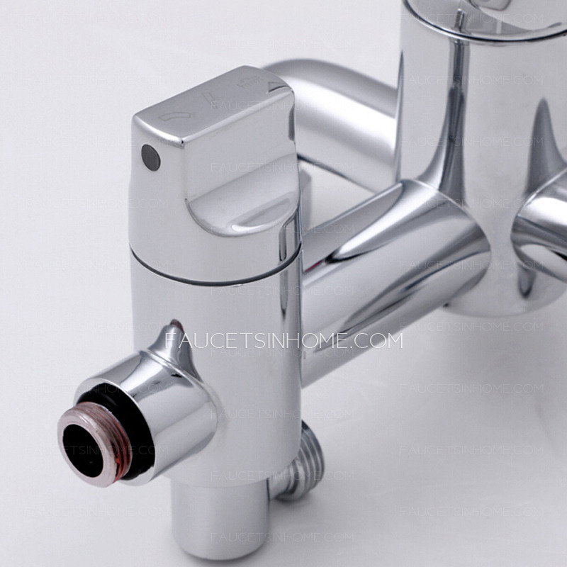 Modern Chrome Copper Bathroom Shower Faucet With Under Faucet