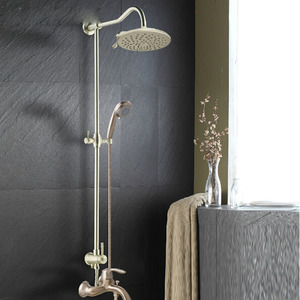 High End Brushed Nickel Bathroom Shower Faucet System