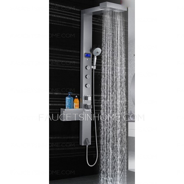 Modern Silver Brushed Bathroom Shower Screen System