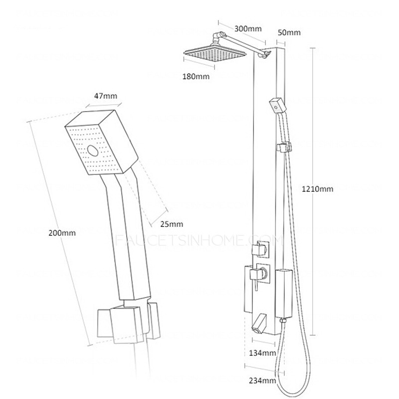 Designed Stainless Steel Brushed Bathroom Shower Screen Faucet