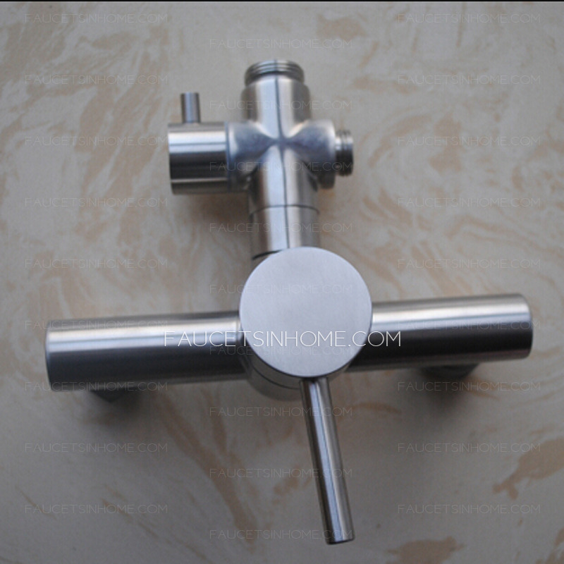 Modern Stainless Steel Brushed Shower Faucet With Top Shower