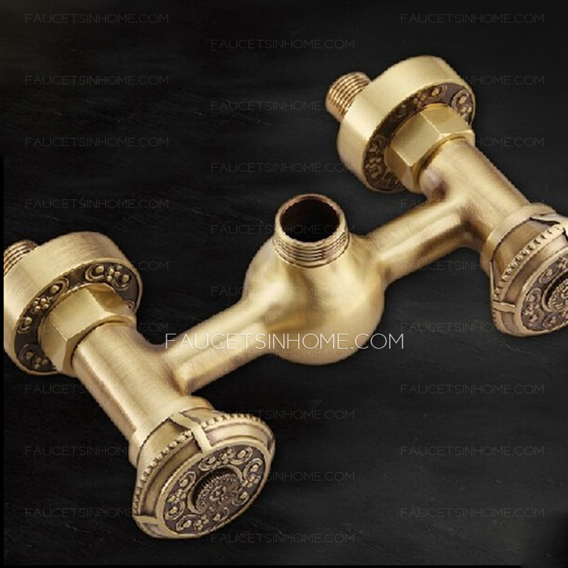 Vintage Gold Copper Shower Faucet Thick Top Shower